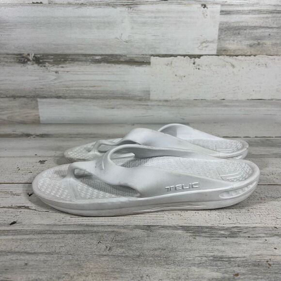 Telic Mens Recovery Comfort Flip Flop Slip-On Sandals White Size 3XL Mens 13 - Picture 2 of 7